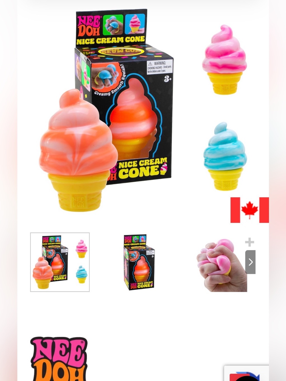 Authentic Needoh Nice Cream Orange, Needoh Nice Berg Blue. Authentic.